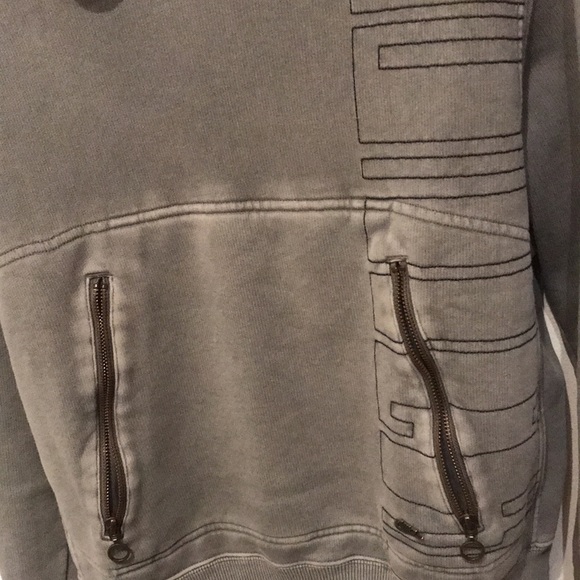 Unique Vintage Grey Nike Hoodie with double zip front pocket and finger holes - Picture 3 of 9